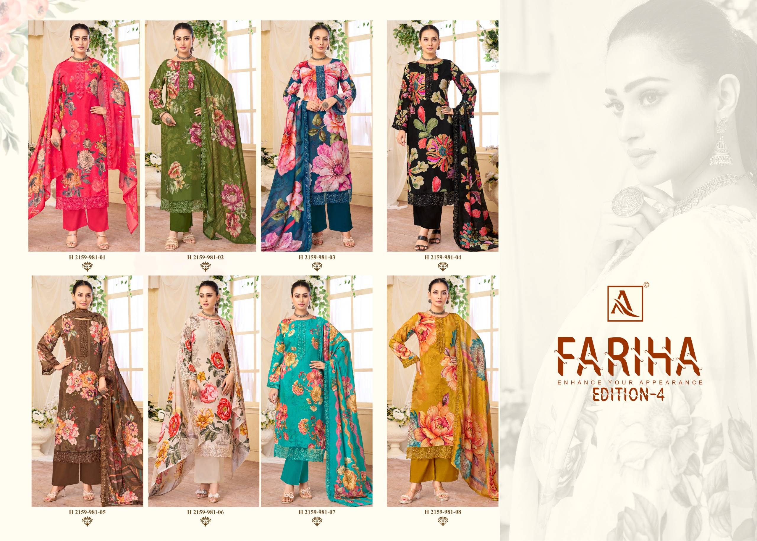 FARIHA VOL-4 By Alok Suit 01 To 08 Series Beautiful Festive Suits Stylish Colorful Fancy Casual Wear Maslin Dresses At Wholesale Price